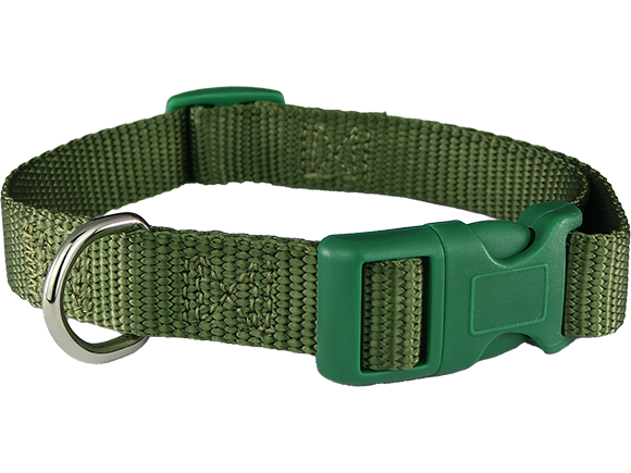 Solid Color Adjustable Collar-Olive Green